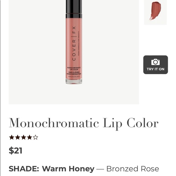 COVER FX Monochromatic Lip Color Shade:Warm Honey - Picture 4 of 4